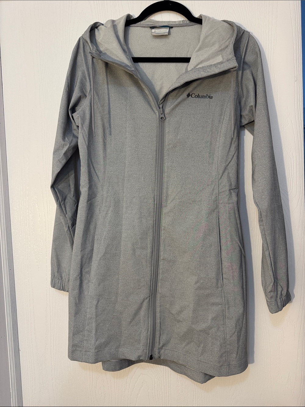Columbia Light Grey Hooded Trench Coat
